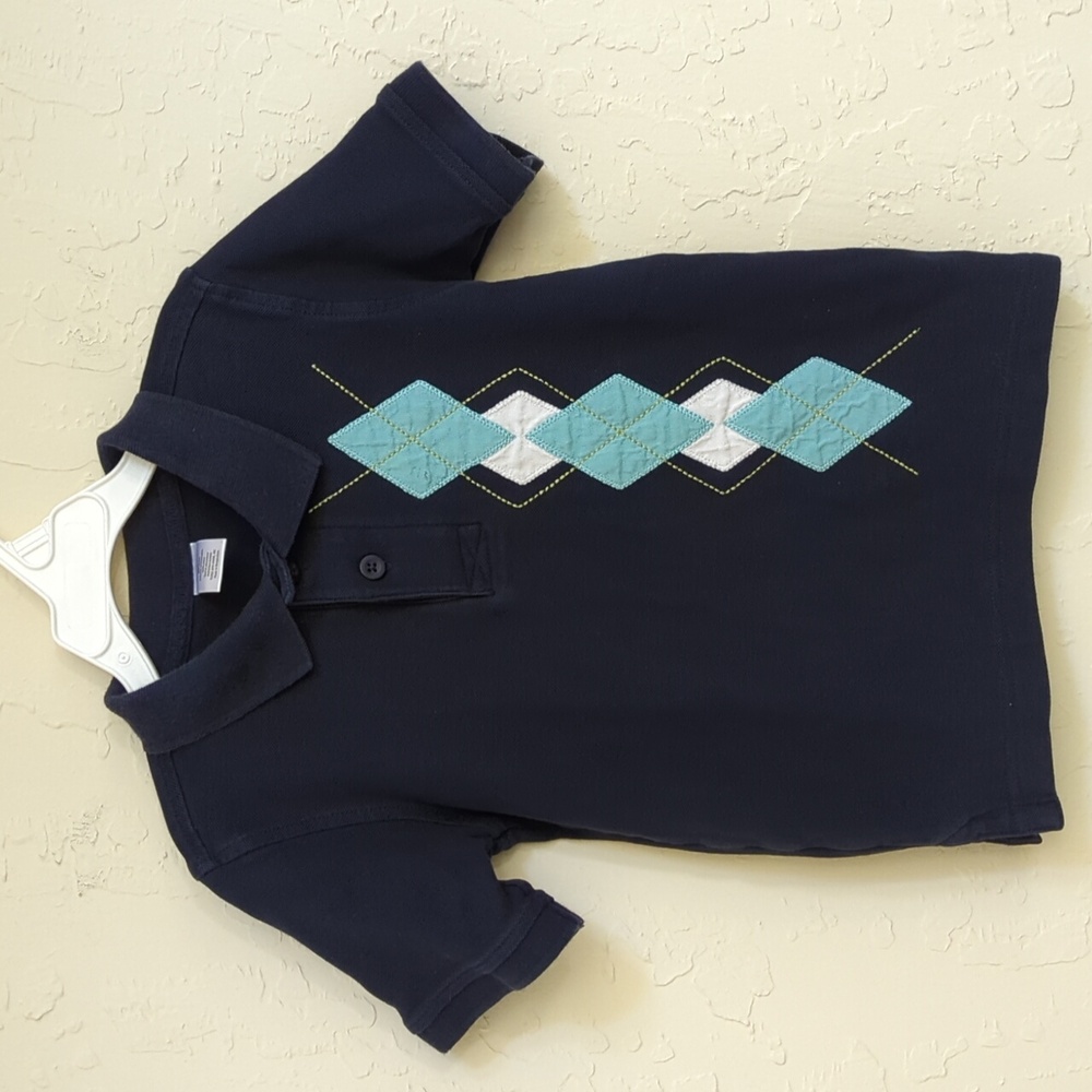 Gymboree Boy's Navy Argyle Pique Polo Shirt Size 4